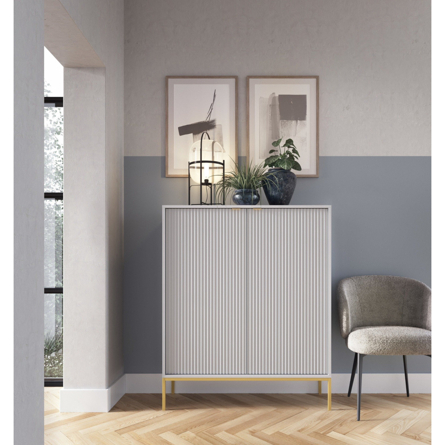 Sideboard 100 cm Visanna – Zweitürige Kommode mit Beinen