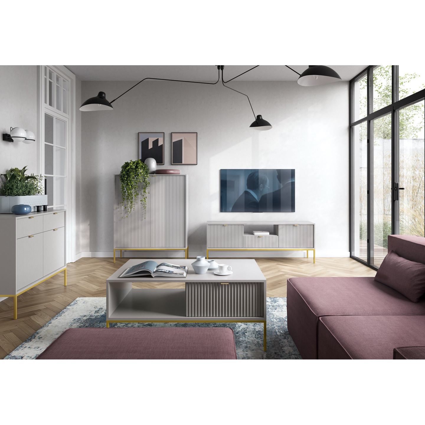 Sideboard 100 cm Visanna – Zweitürige Kommode mit Beinen