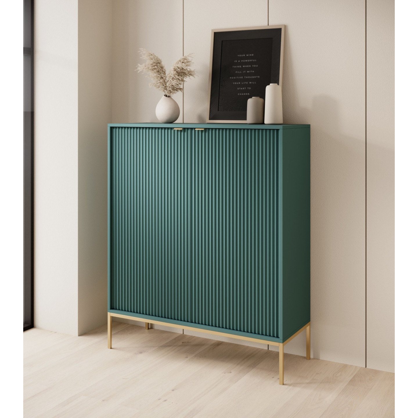 Sideboard 100 cm Visanna – Zweitürige Kommode mit Beinen
