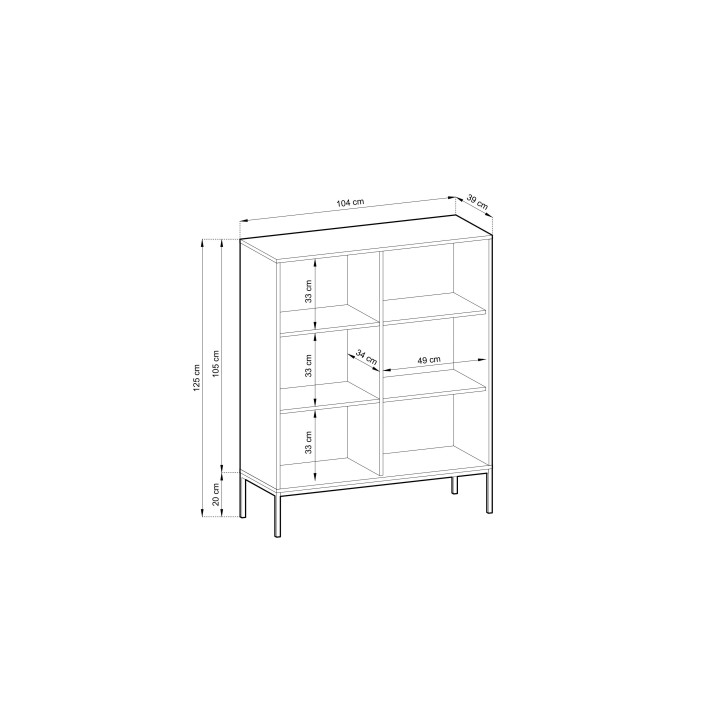 Sideboard 100 cm Visanna – Zweitürige Kommode mit Beinen & geriffelten Fronten