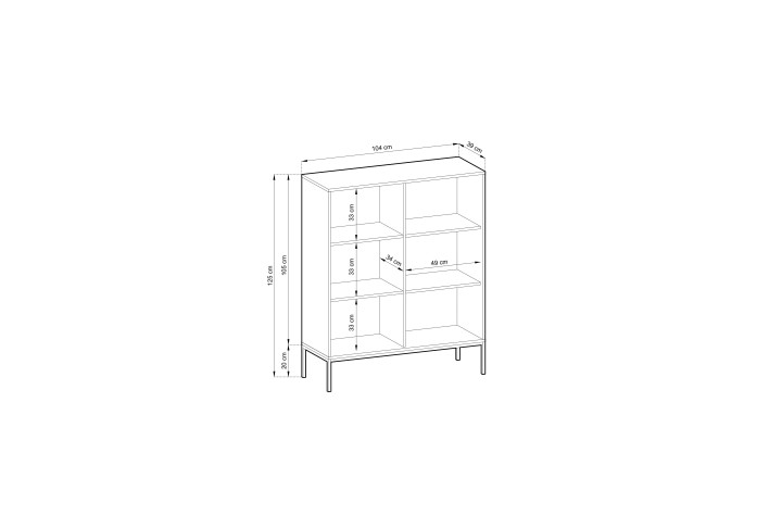 Sideboard 100 cm Visanna – Zweitürige Kommode mit Beinen