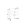 Sideboard 100 cm Visanna – Zweitürige Kommode mit Beinen
