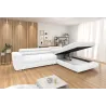 Ecksofa BONJOUR – Bouclé, Schlaffunktion, Bettkasten & Kopfstützen