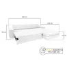 Ecksofa BONJOUR – Bouclé, Schlaffunktion, Bettkasten & Kopfstützen