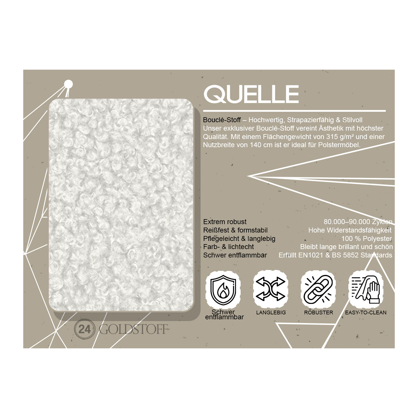 Ecksofa BONJOUR – Bouclé, Schlaffunktion, Bettkasten & Kopfstützen