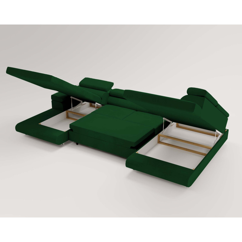 U Sofa mit Schlaffunktion VENUS U - Ecksofa mit Bettkasten | Modernes Eckcouch U-Form