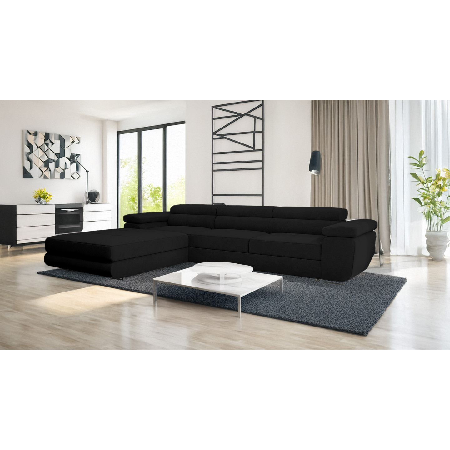 VENUS TWIN - Modernes Ecksofa mit Schlaffunktion und Bettkasten