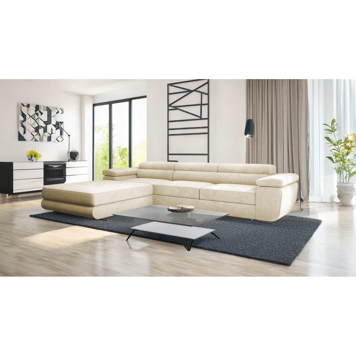 VENUS TWIN - Modernes Ecksofa mit Schlaffunktion und Bettkasten