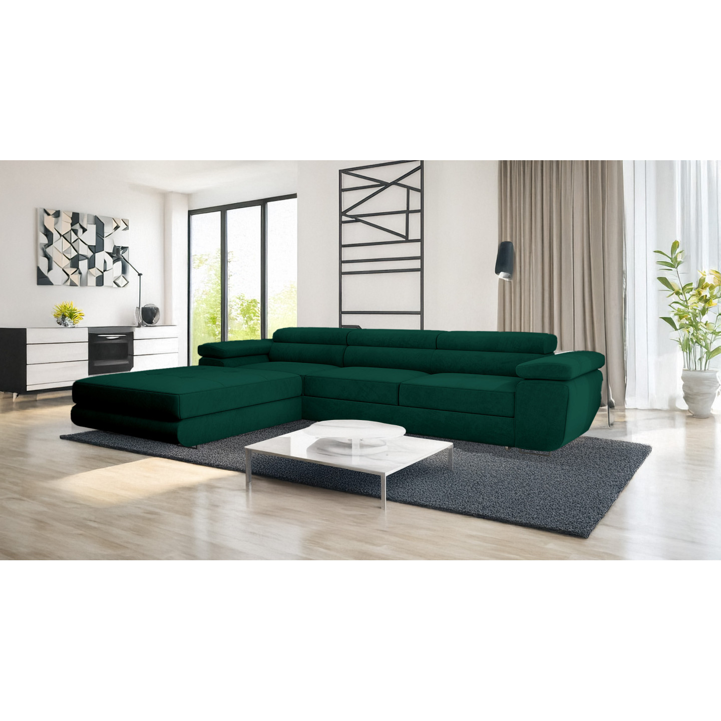 VENUS TWIN - Modernes Ecksofa mit Schlaffunktion und Bettkasten