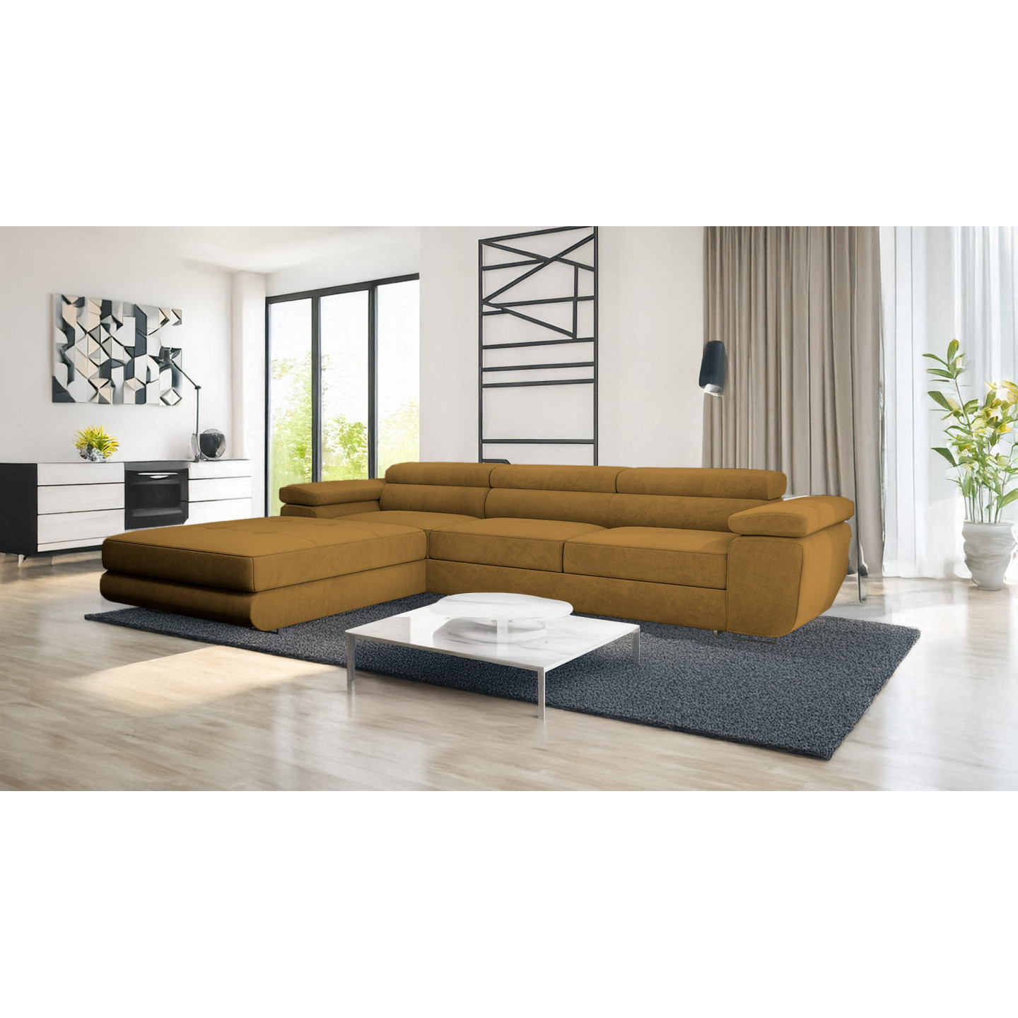 VENUS TWIN - Modernes Ecksofa mit Schlaffunktion und Bettkasten