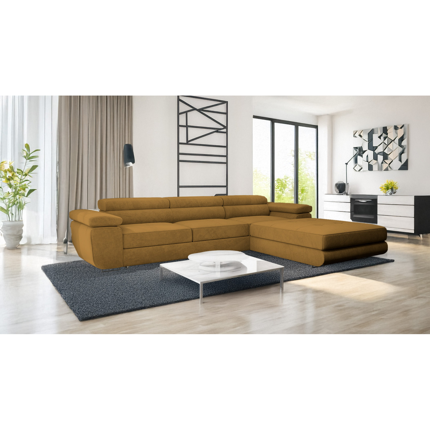 VENUS TWIN - Modernes Ecksofa mit Schlaffunktion und Bettkasten