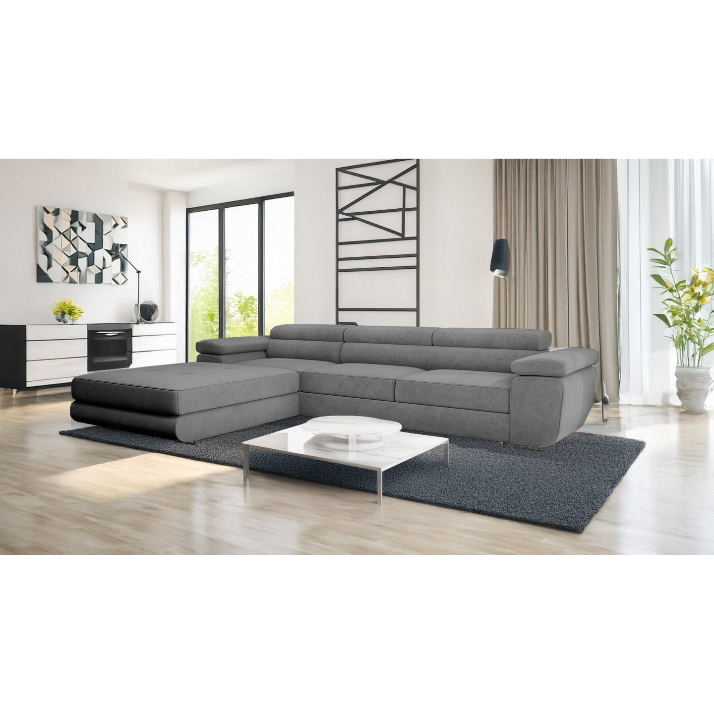 VENUS TWIN - Modernes Ecksofa mit Schlaffunktion und Bettkasten