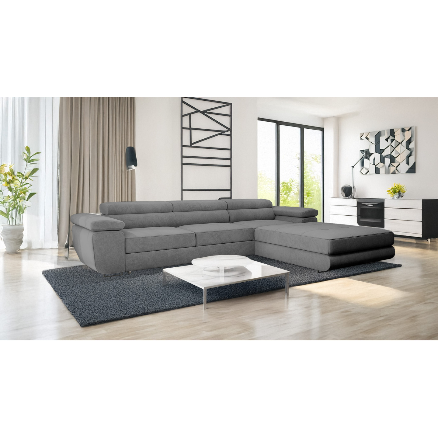 VENUS TWIN - Modernes Ecksofa mit Schlaffunktion und Bettkasten