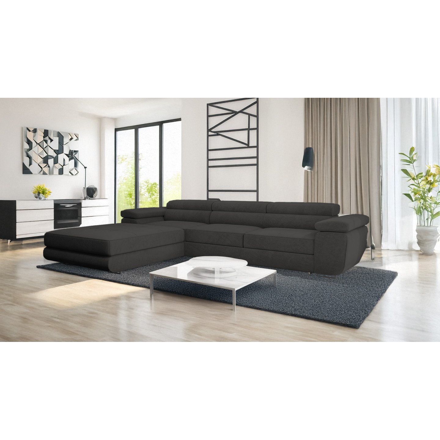 VENUS TWIN - Modernes Ecksofa mit Schlaffunktion und Bettkasten