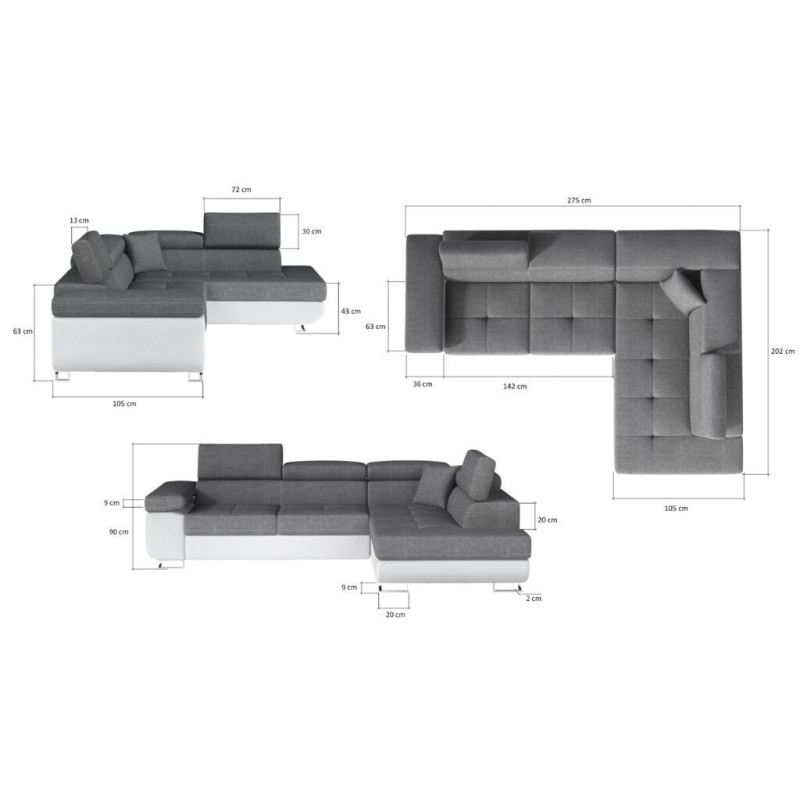 Ecksofa RIVIA L-Form mit Schlaffunktion & Bettkasten