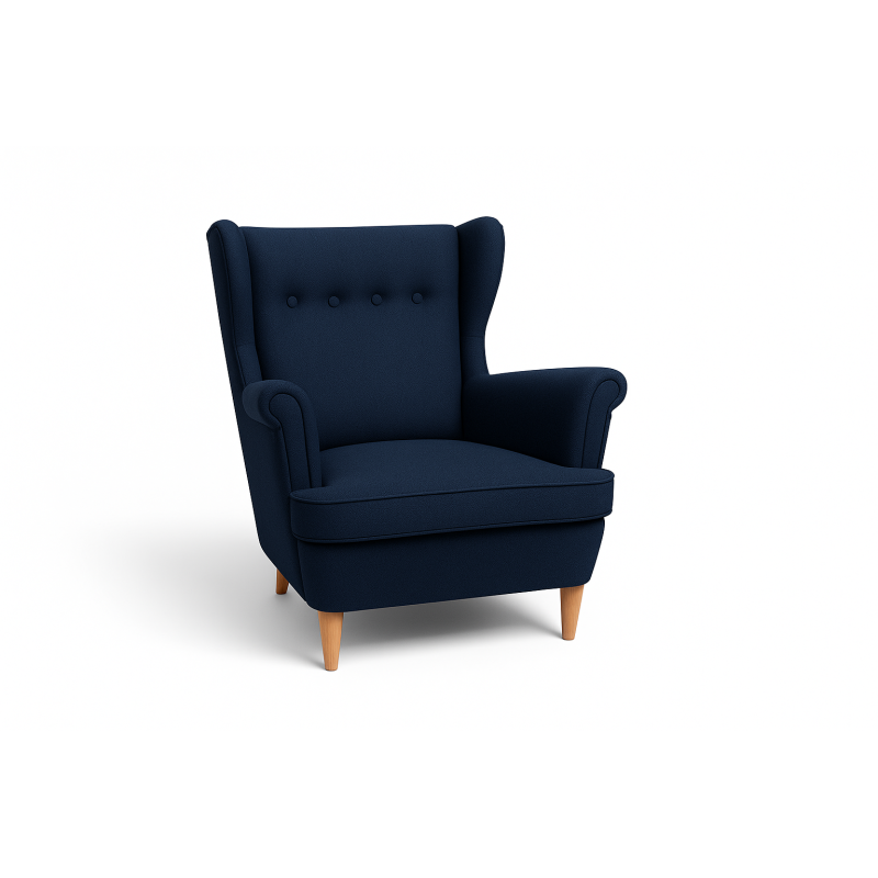 Molly Ohrensessel – Skandinavischer Polstersessel mit Knopfheftung