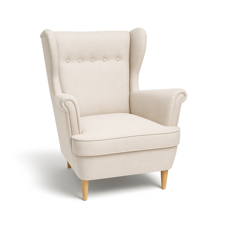 Molly Ohrensessel – Skandinavischer Polstersessel mit Knopfheftung