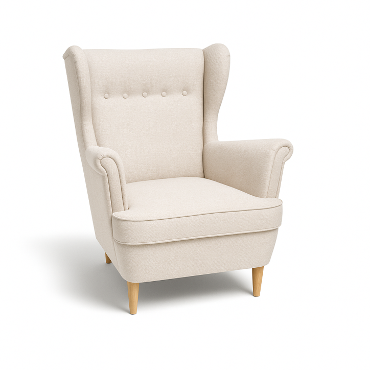 Molly Ohrensessel – Skandinavischer Polstersessel mit Knopfheftung