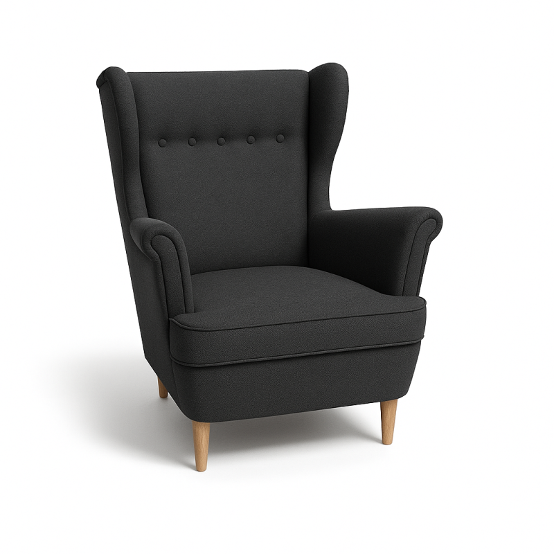 Molly Ohrensessel – Skandinavischer Polstersessel mit Knopfheftung