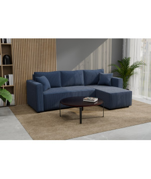 Cord Ecksofa „Gabriel“ mit Schlaffunktion & Bettkasten Cord Sofa klein