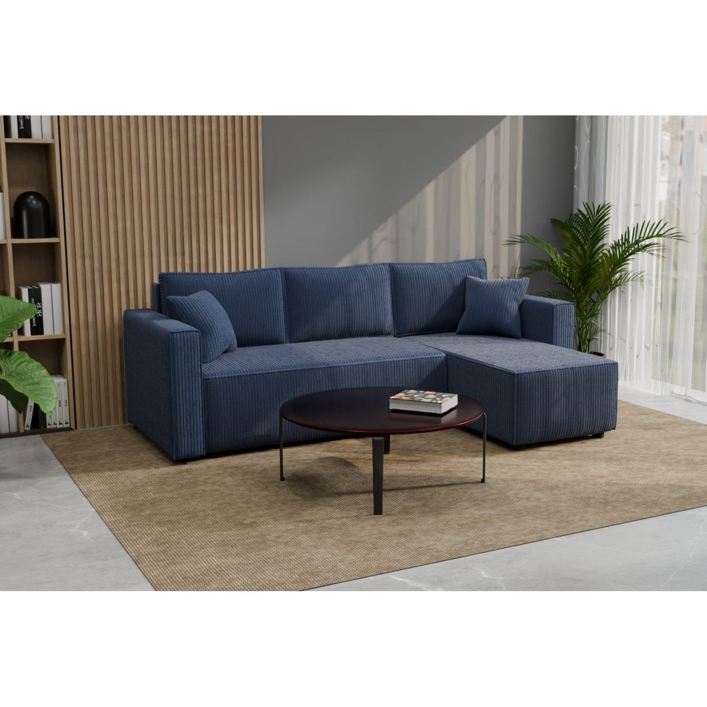 Cord Ecksofa „Gabriel“ mit Schlaffunktion & Bettkasten Cord Sofa klein