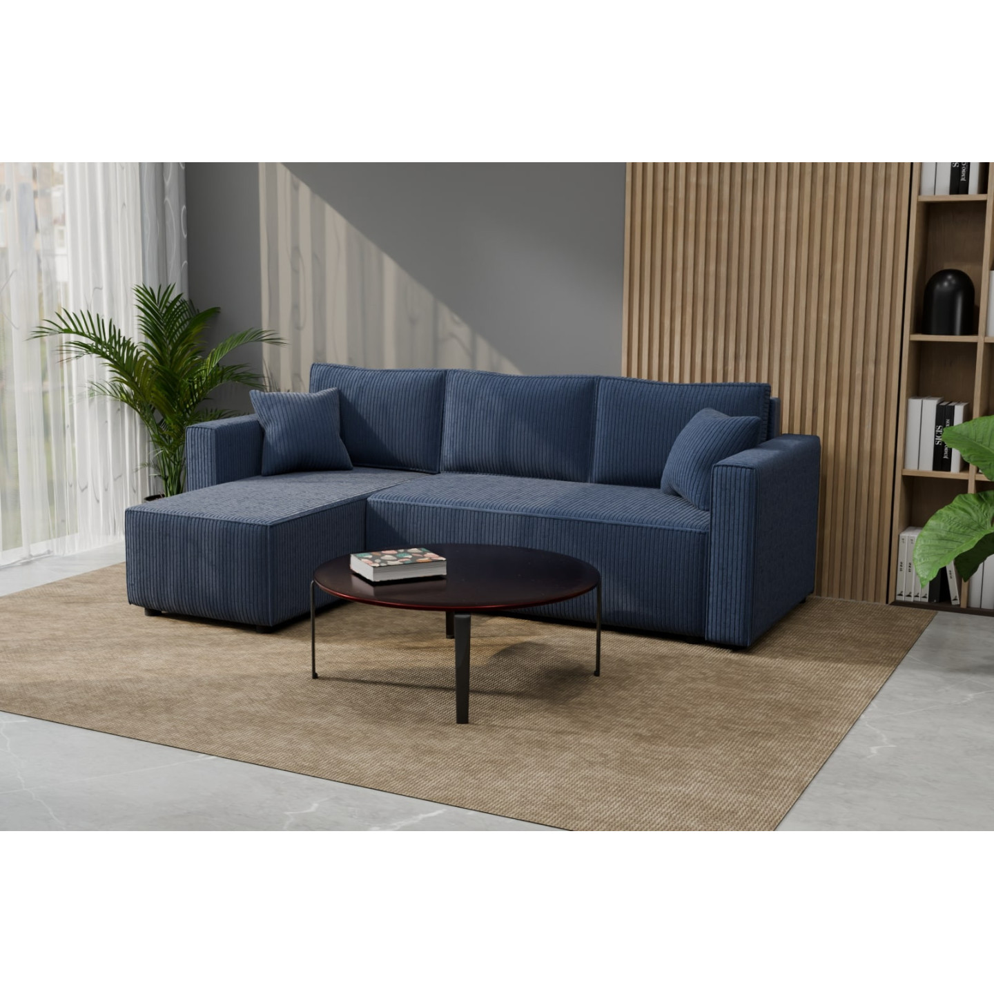 Cord Ecksofa „Gabriel“ mit Schlaffunktion & Bettkasten Cord Sofa klein