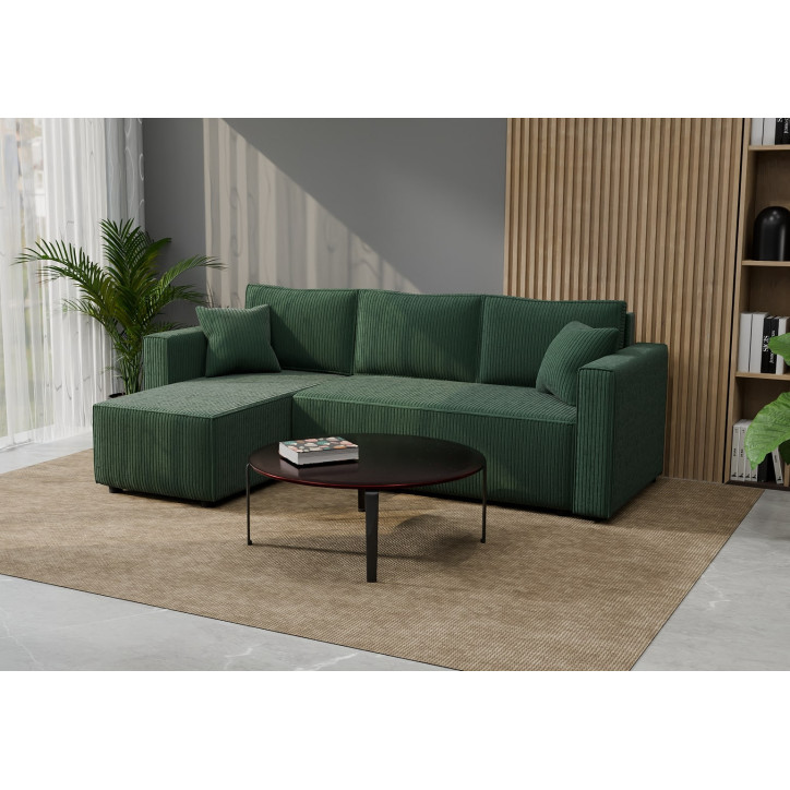 Cord Ecksofa „Gabriel“ mit Schlaffunktion & Bettkasten Cord Sofa klein