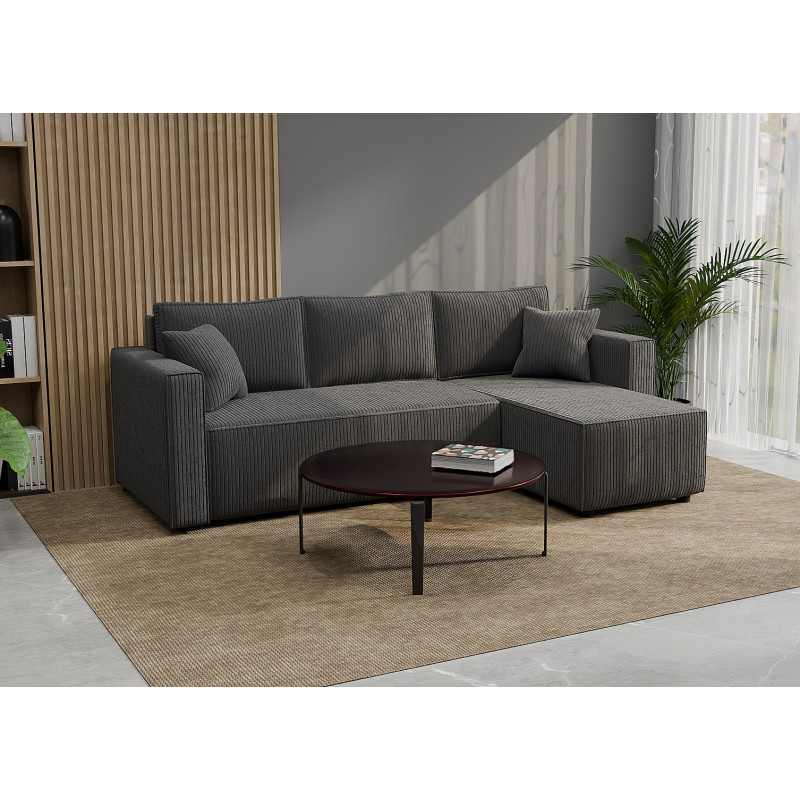 Cord Ecksofa „Gabriel“ mit Schlaffunktion & Bettkasten Cord Sofa klein