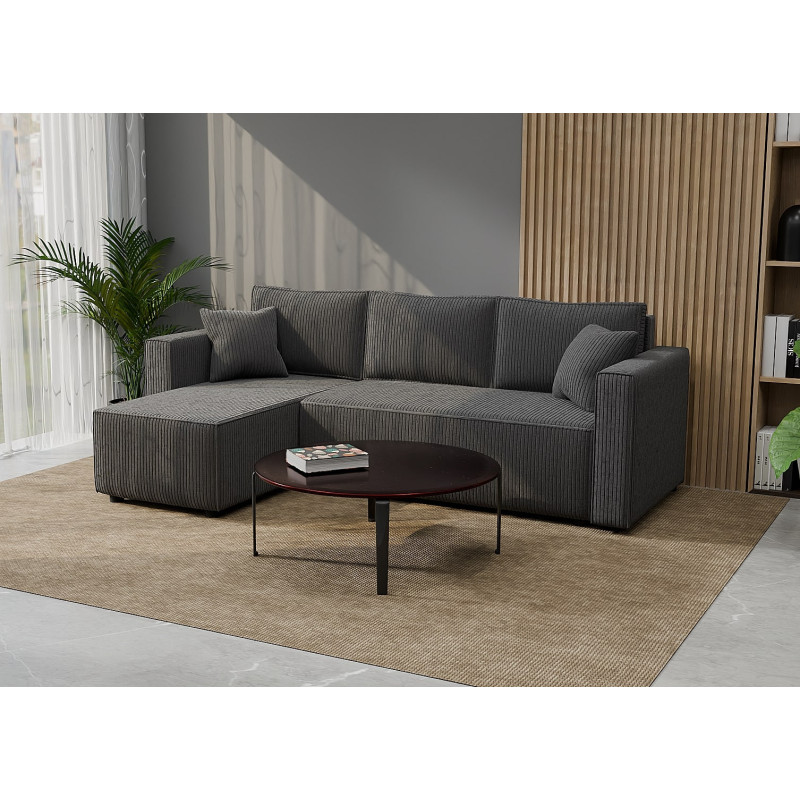 Cord Ecksofa „Gabriel“ mit Schlaffunktion & Bettkasten Cord Sofa klein
