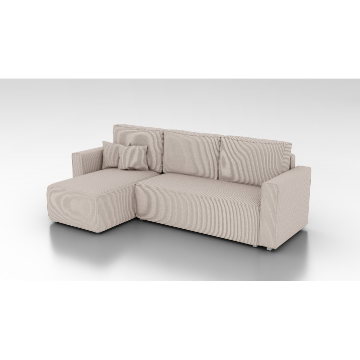 Cord Ecksofa „Gabriel“ mit Schlaffunktion & Bettkasten Cord Sofa klein