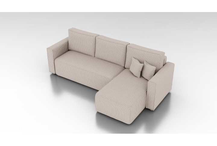 Cord Ecksofa „Gabriel“ mit Schlaffunktion & Bettkasten Cord Sofa klein