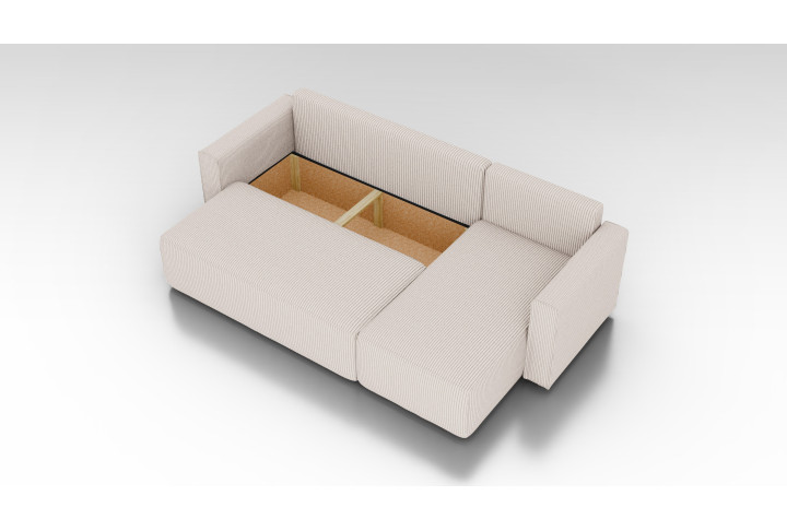 Cord Ecksofa „Gabriel“ mit Schlaffunktion & Bettkasten Cord Sofa klein