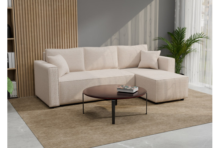 Cord Ecksofa „Gabriel“ mit Schlaffunktion & Bettkasten Cord Sofa klein