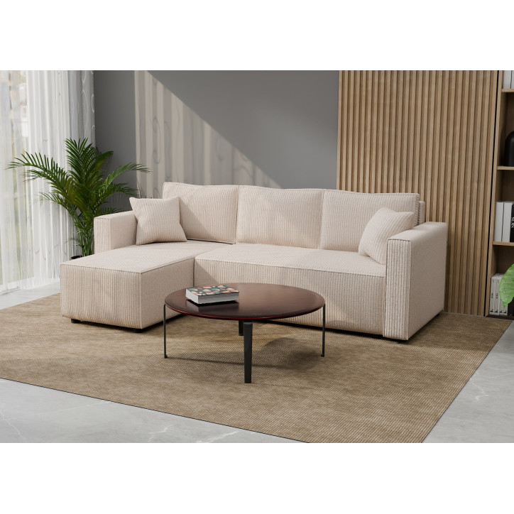 Cord Ecksofa „Gabriel“ mit Schlaffunktion & Bettkasten Cord Sofa klein