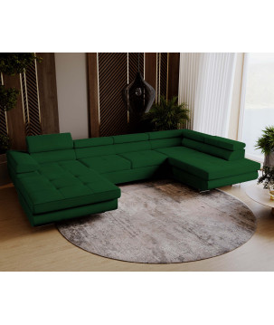 U Sofa mit Schlaffunktion VENUS U - Ecksofa mit Bettkasten | Modernes Eckcouch U-Form