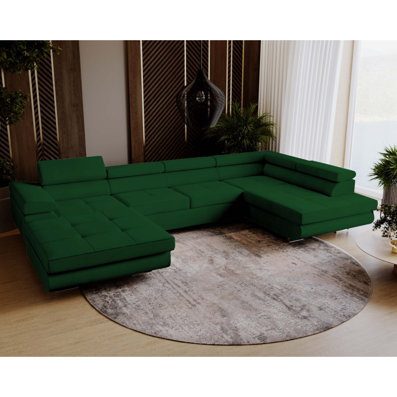 U Sofa mit Schlaffunktion VENUS U - Ecksofa mit Bettkasten | Modernes Eckcouch U-Form