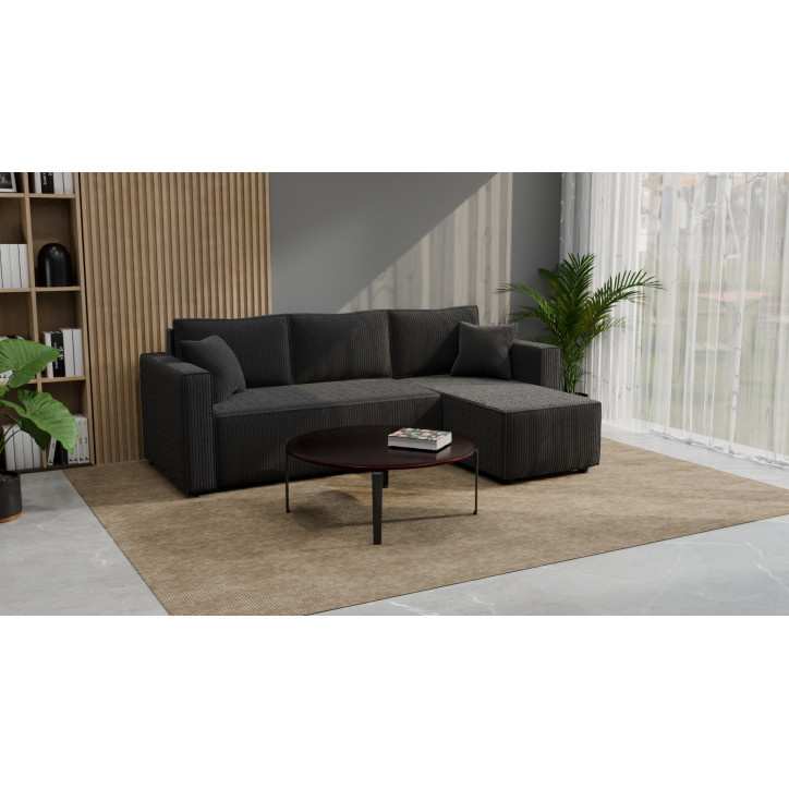 Cord Ecksofa „Gabriel“ mit Schlaffunktion & Bettkasten Cord Sofa klein