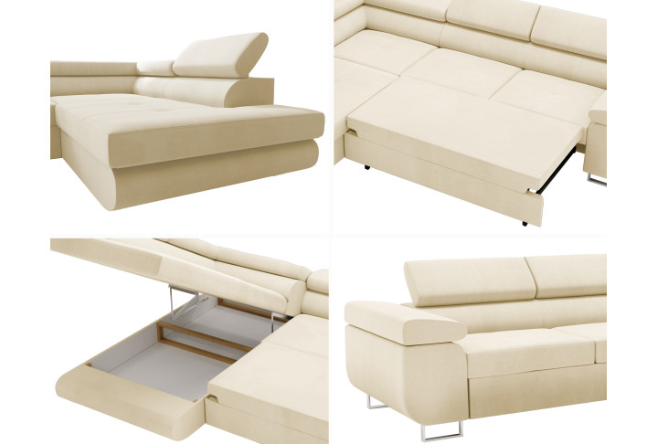 Ecksofa VENUS mit Schlaffunktion & Bettkasten | Goldstoff24