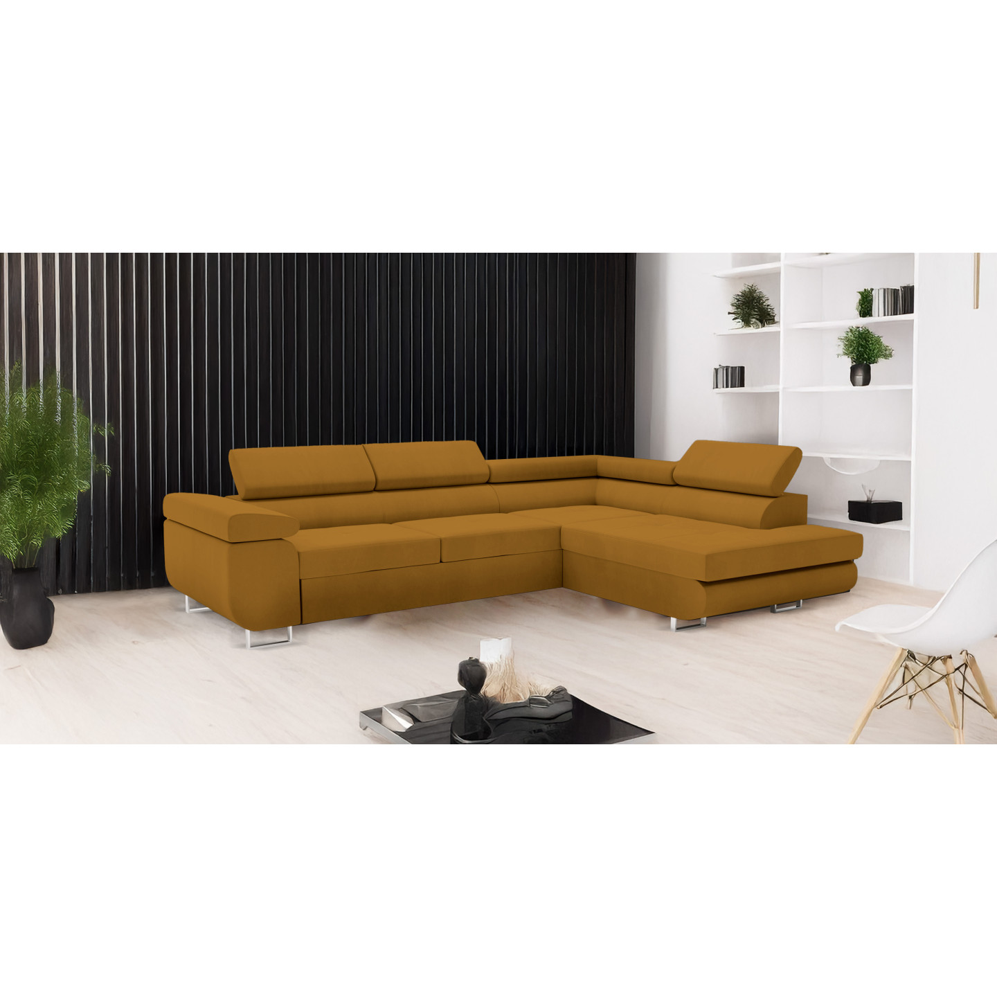 Ecksofa VENUS – modernes L-förmiges Sofa mit Schlaffunktion