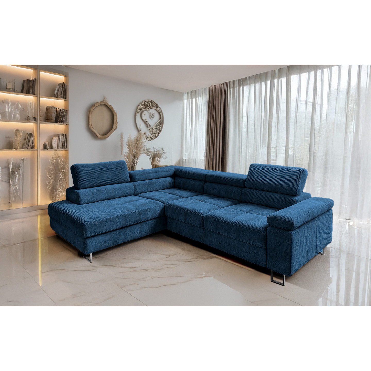 Cord Ecksofa VOYAGE mit Schlaffunktion & Bettkasten | Goldstoff24