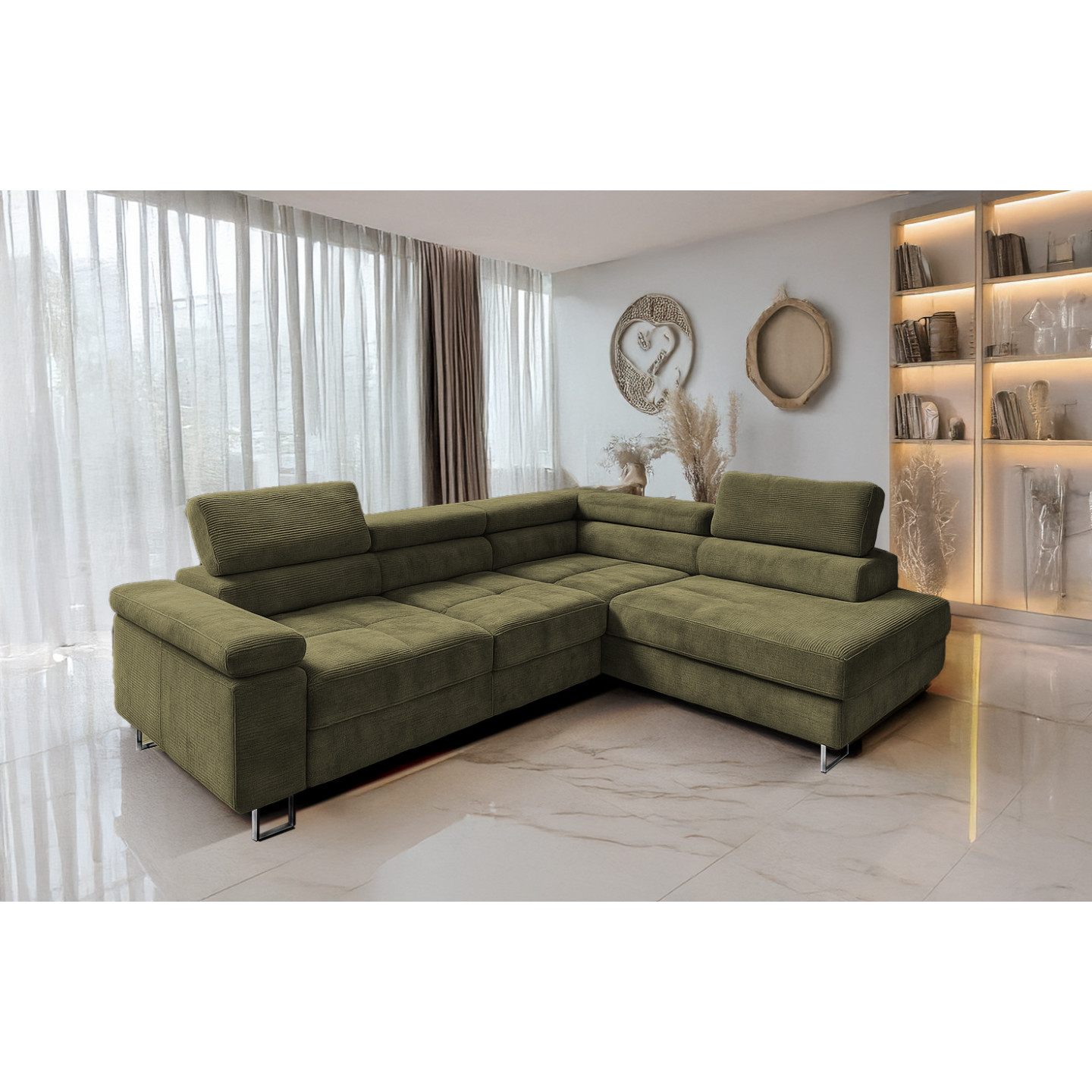 Cord Ecksofa VOYAGE mit Schlaffunktion & Bettkasten | Goldstoff24
