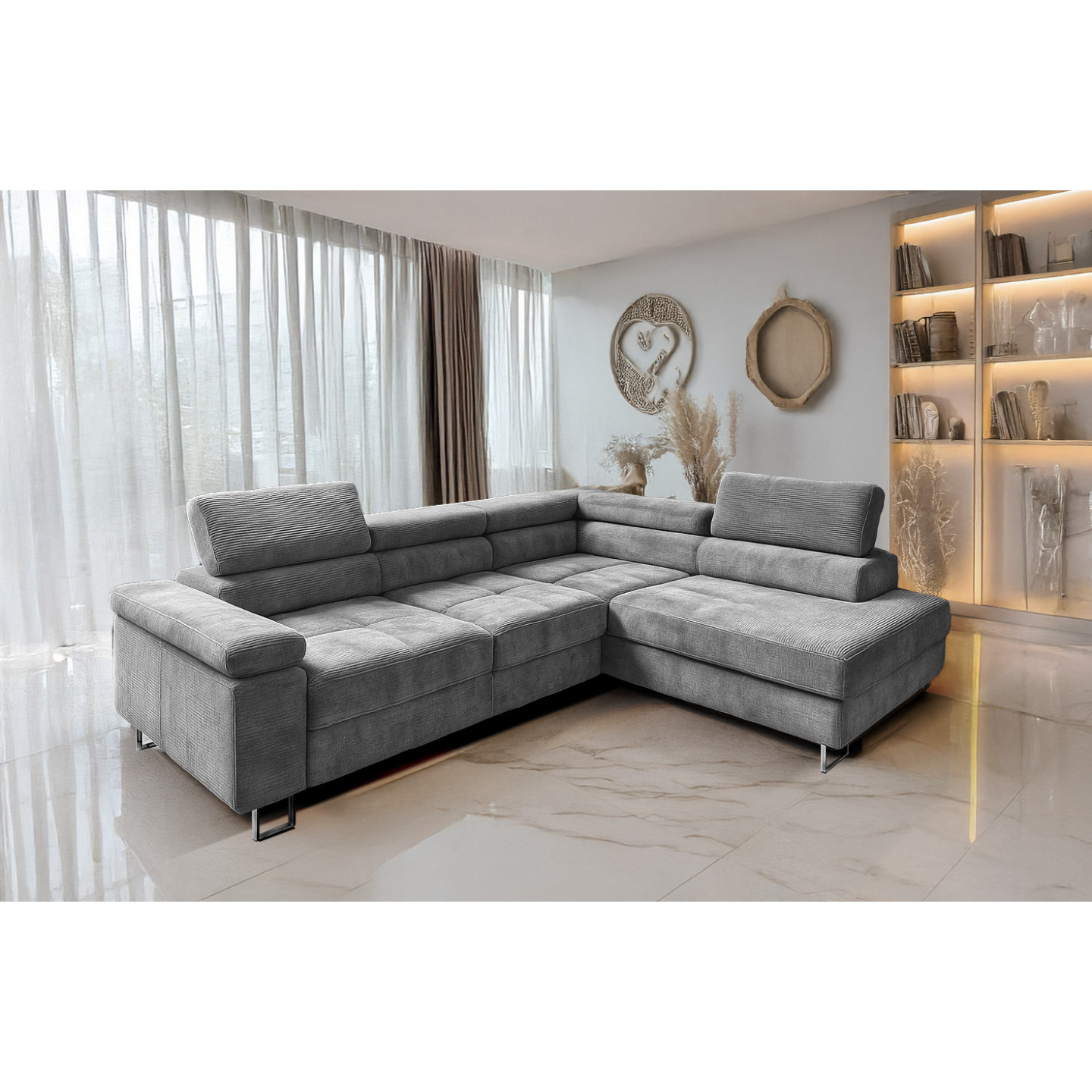 Cord Ecksofa VOYAGE mit Schlaffunktion & Bettkasten | Goldstoff24