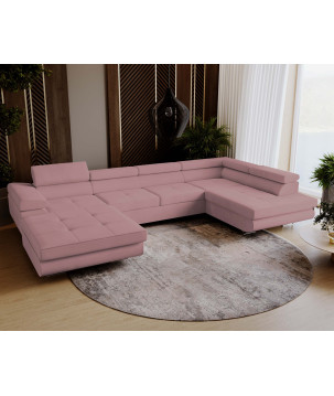 U Sofa mit Schlaffunktion VENUS U - Ecksofa mit Bettkasten | Modernes Eckcouch U-Form