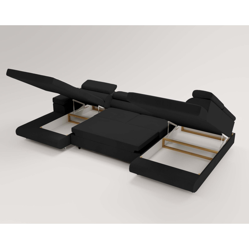 U Sofa mit Schlaffunktion VENUS U - Ecksofa mit Bettkasten | Modernes Eckcouch U-Form