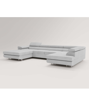 U Sofa mit Schlaffunktion VENUS U - Ecksofa mit Bettkasten | Modernes Eckcouch U-Form