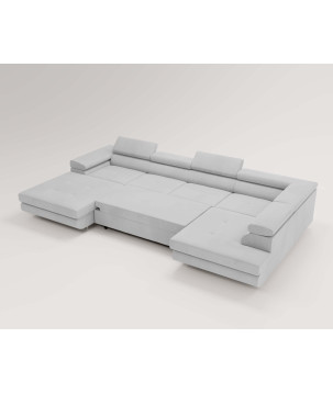 U Sofa mit Schlaffunktion VENUS U - Ecksofa mit Bettkasten | Modernes Eckcouch U-Form