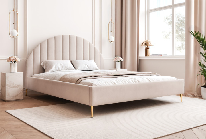 AURORA Bett mit Kopfteil elegantes Stauraumbett