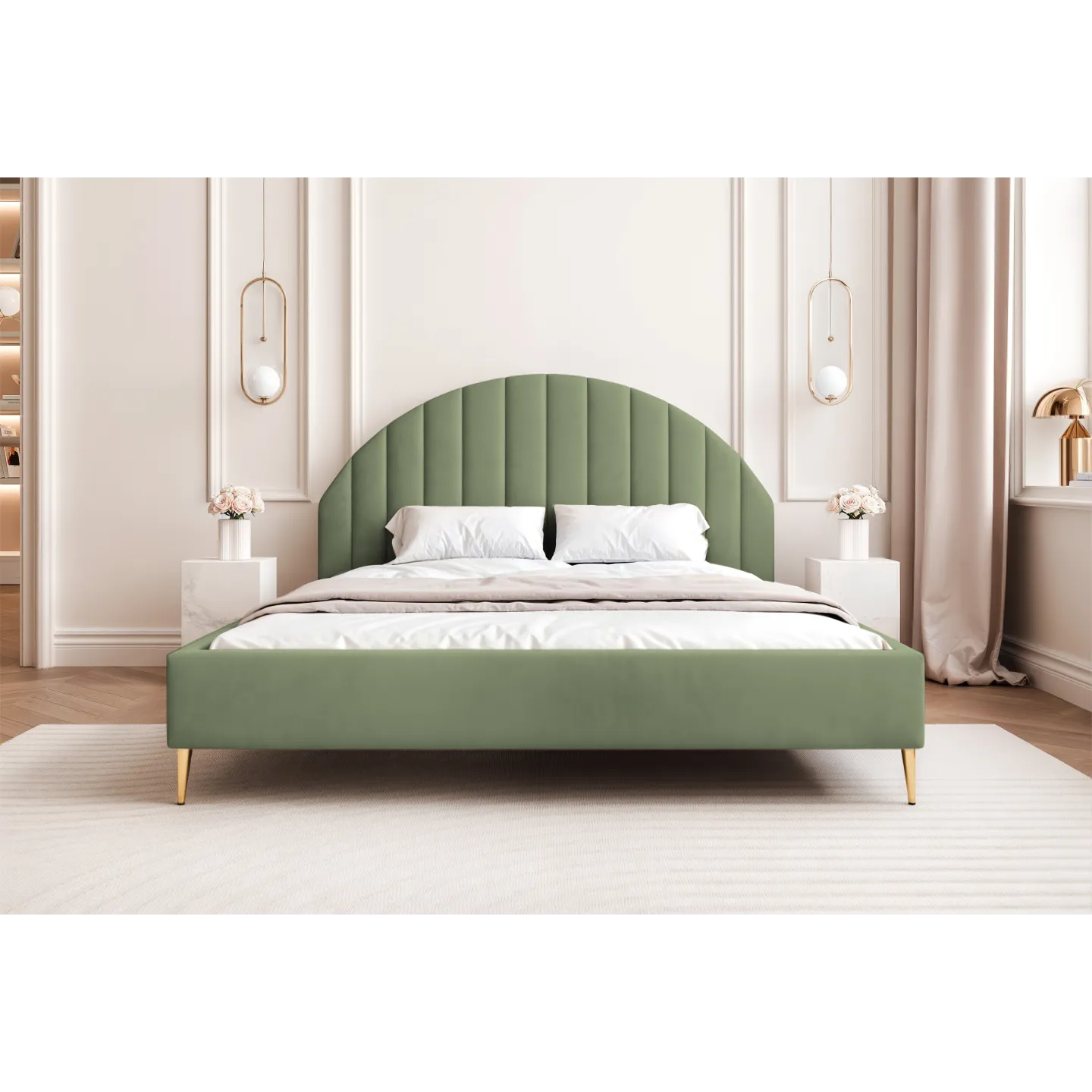 AURORA Bett mit Kopfteil elegantes Stauraumbett