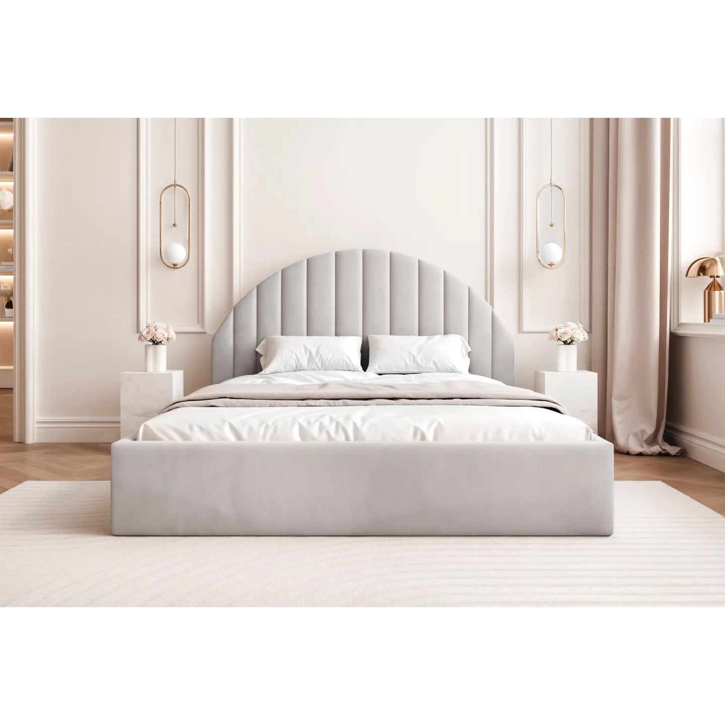 AURORA II Bett Polsterbett mit Kopfteil und Bettkasten