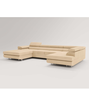 U Sofa mit Schlaffunktion VENUS U - Ecksofa mit Bettkasten | Modernes Eckcouch U-Form